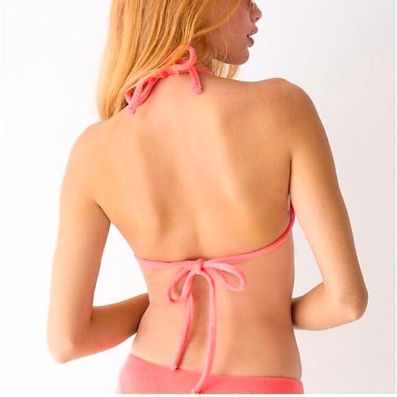 J Crew Coral Terrycloth Bandeau Bikini Top Sz 2X NWT - Picture 3 of 16